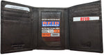 #P51201 RFID TriFold Men's RFID Protected, Genuine Leather Wallet With ID Window, 9 Credit Card Slots, 2 Hidden Pockets & Full Size Currency Compartment With Key Holder Paul & Taylor