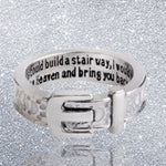 "If tears could build a stairway, I would walk right up to Heaven and bring you back again" Belt Buckle Dog/Cat paw Memory Ring
