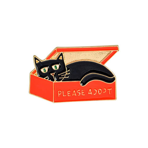 Please Adopt Cat Pin
