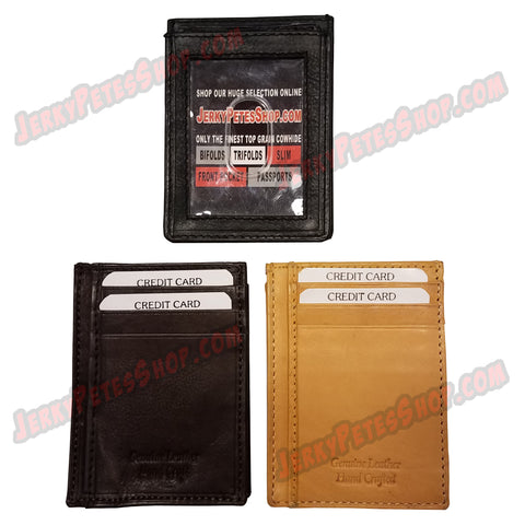 #387 SLIM/Front Pocket, Also Know As A Vertical Wallet, 1 ID Slot & 3 Credit Card Slots