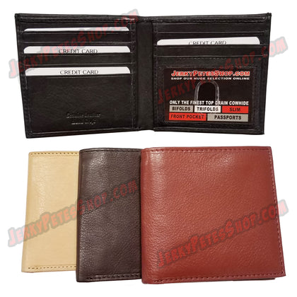 #3430 BIFOLD Leather Wallet, 1 ID Slot & 7 Credit Card Slots