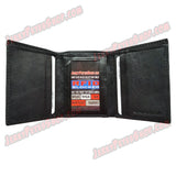 #416RF RFID Protected Leather TRIFOLD Wallet, 1 ID Slot & 6 Credit Card Slots