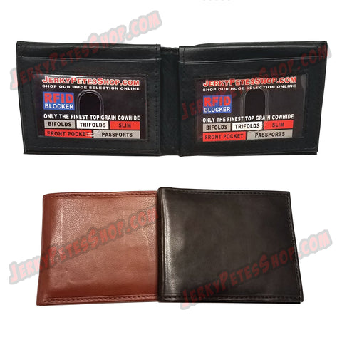 #62318 RFID Protected Leather BIFOLD Wallet, 2 ID Window Slots, 12 Credit Card Slots & 2 Pockets