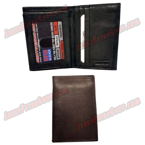 #62366 RFID Protected Leather SLIM/Front Pocket Wallet, 1 ID Window Slot, 10 Credit Card Slots