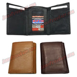 #62514 RFID Protected Leather TRIFOLD Wallet, 1 ID Window Slot, 6 Credit Card Slots & 2 Pockets