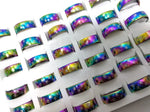 Stainless Steel Rainbow Paw Print Rings